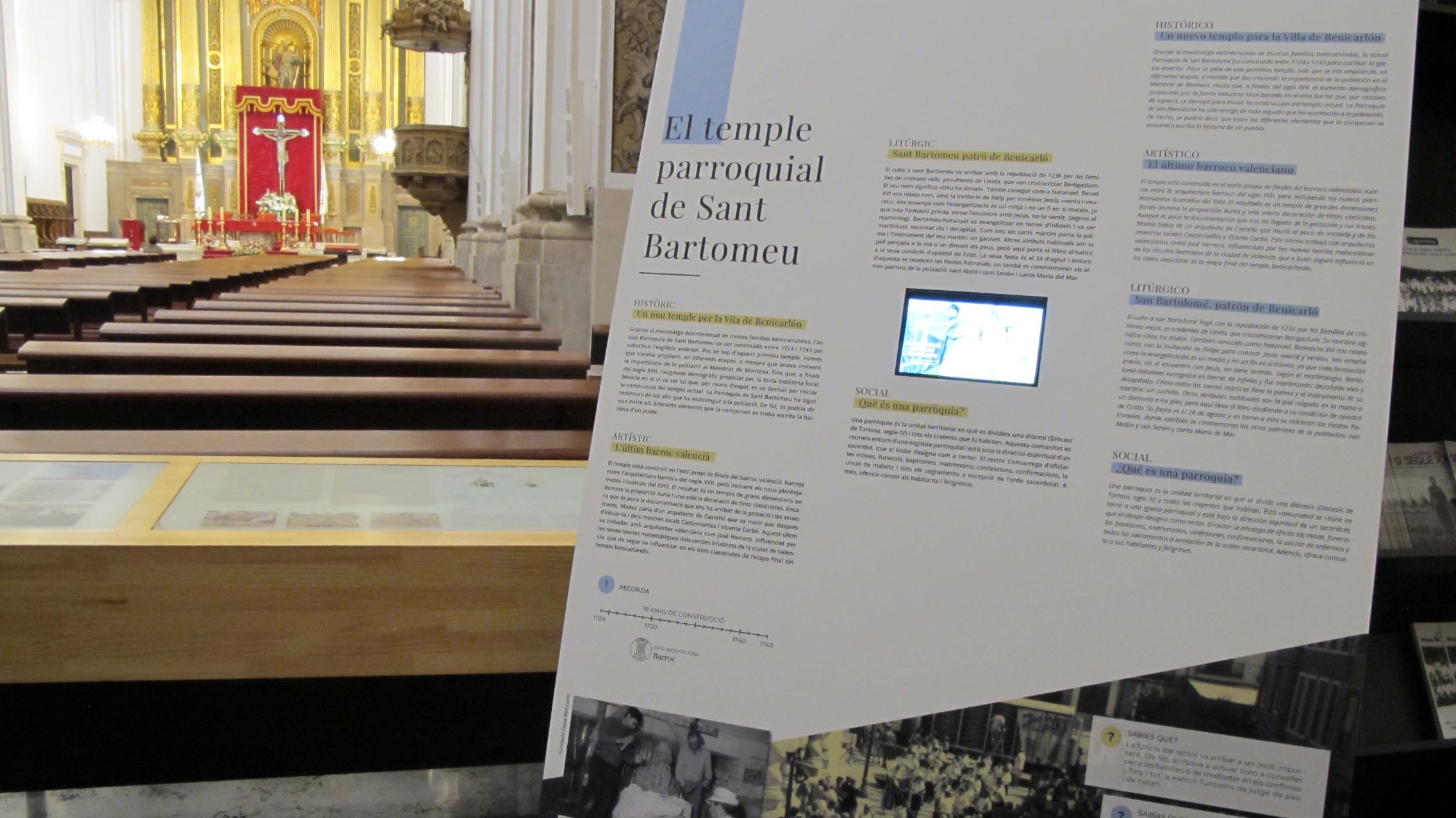 Benicarló commemora dels 275 anys de l’església de Sant Bartomeu amb una exposició