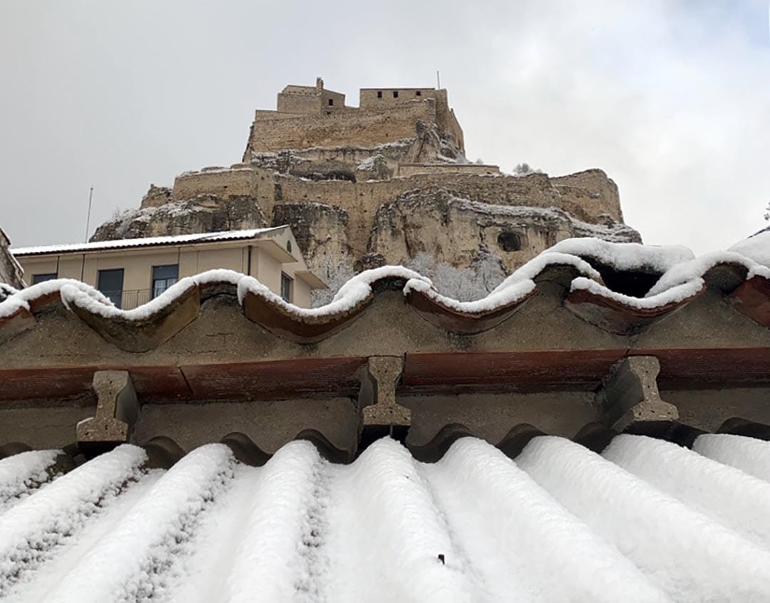 Morella es desperta l’1 de gener amb la primera nevada de l’any